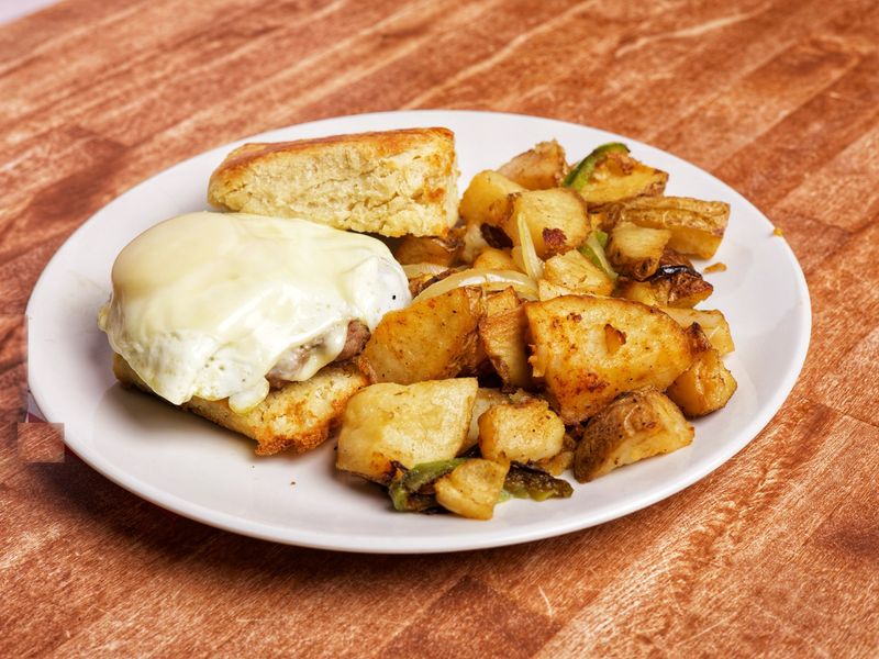 Sausage Biscuit Sandwich at Sunrise Social