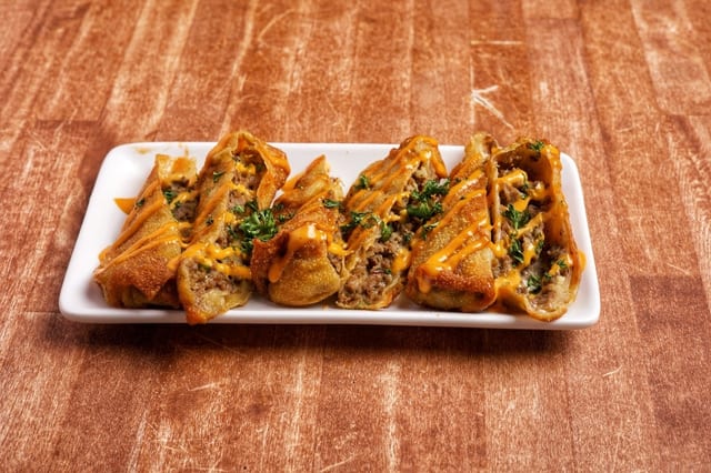 Cheesesteak Egg Rolls.