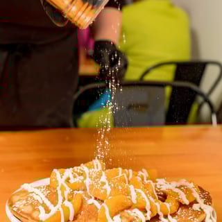 Peach please pancakes