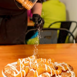 Peach please pancakes
